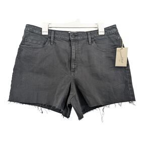 Universal Thread Cutoff Shorts 14 Black Denim Jean Vintage Stretch Midi HighRise